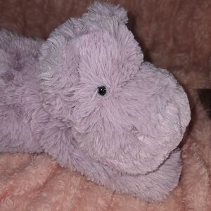 Original Jellycat Plush Lavendar Smudge Hippo W/ Blue Bag